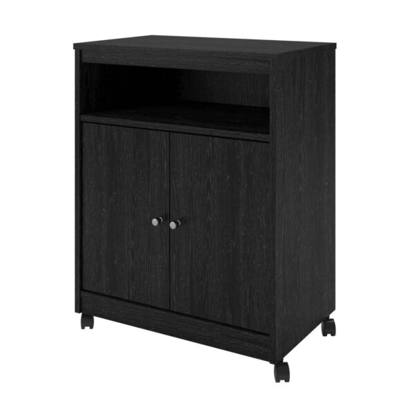 Black Utility Cart / Kitchen Microwave Cart with Casters - Image 4