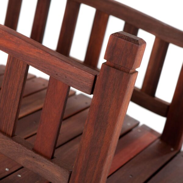4-Ft Garden Bridge in Red Shorea Wood with Protective Oil Finish - Image 2