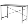 Modern Home Office Computer Desk Table with Black Metal Frame and Wood Top
