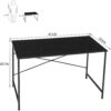 Modern Home Office Computer Desk Table with Black Metal Frame and Wood Top - Image 5
