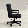 Mid-Back Ergonomic Office Chair in Black Faux Leather with Armrests - Image 3