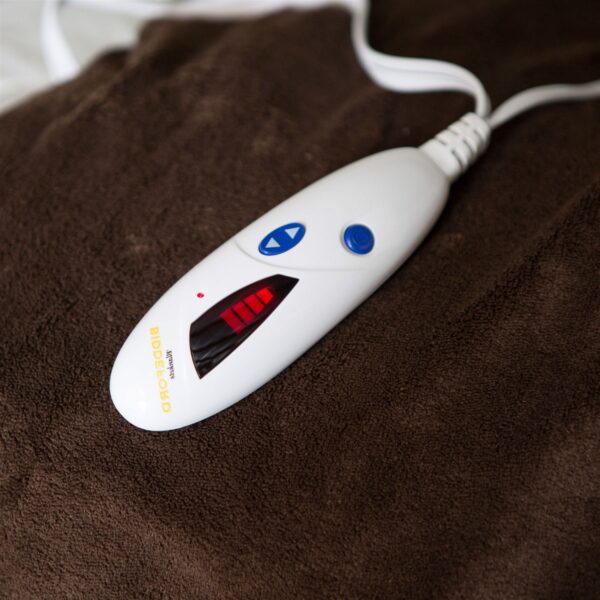 Super Soft Microplush Heated Electric Warming Throw Blanket in Chocolate Brown - Image 2