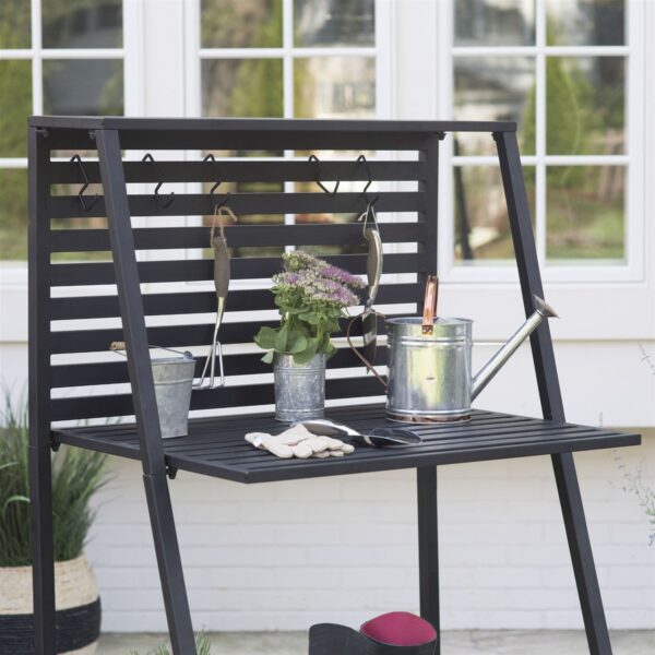 Modern Potting Bench Garden Table Outdoor Bakers Rack Shelving Unit - Image 2
