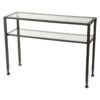 Black Metal Frame Sofa Table with Clear Tempered-Glass Top Shelves - Image 2