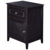 Espresso Wood 1-Drawer End Table Cabinet Nightstand - Image 2