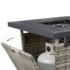 50,000 BTU Grey Wicker LP Gas Propane Fire Pit w/ Faux Wood Tabletop and Cover - Image 2