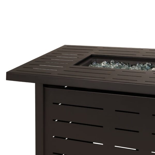 Outdoor Heating Brown Steel LP Gas Propane Fire Pit w/ Auto Ignition - Image 3