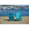 All Weather Recycled Blue Poly Plastic Outdoor Patio Adirondack Chairs - Set of 2 - Image 3
