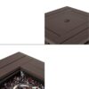 Brown Resin Wicker Fire Pit LP Gas Propane w/ Faux Wood Tabletop and Cover - Image 3