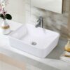 Modern 19-inch Rectangular Ceramic Vessel Basin Bathroom Sink - Image 4