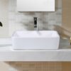 Modern 19-inch Rectangular Ceramic Vessel Basin Bathroom Sink - Image 5