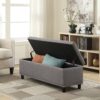 Grey Linen 48-inch Bedroom Storage Ottoman Bench Footrest - Image 2