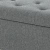 Grey Linen 48-inch Bedroom Storage Ottoman Bench Footrest - Image 3