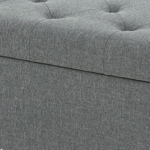 Grey Linen 48-inch Bedroom Storage Ottoman Bench Footrest - Image 3