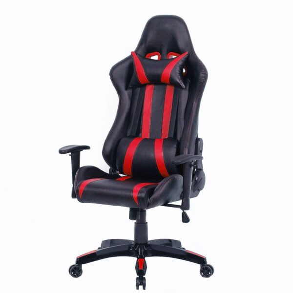Black Red Racing Stripe High Back Reclining Gaming Computer Office Chair - Image 2