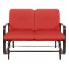 UV-Resistant Red 2 Seater Ergo Patio Glider Loveseat Rocking Chair Bench - Image 2