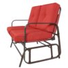 UV-Resistant Red 2 Seater Ergo Patio Glider Loveseat Rocking Chair Bench - Image 3
