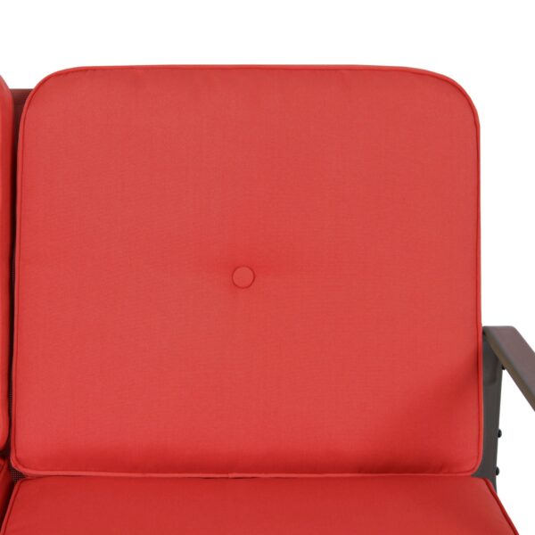 UV-Resistant Red 2 Seater Ergo Patio Glider Loveseat Rocking Chair Bench - Image 4