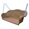 Brown Resin Wicker Porch Swing with 4-ft Hanging Chain