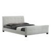 Full Modern White Faux Leather Platform Bed with Padded Headboard and Footboard - Image 2