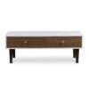 Modern Mid-Century Style White Wood Coffee Table with 2 Drawers - Image 2