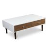 Modern Mid-Century Style White Wood Coffee Table with 2 Drawers - Image 4