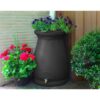 Black 65-Gallon Plastic Urn Rain Barrel with Planter Top - Image 2