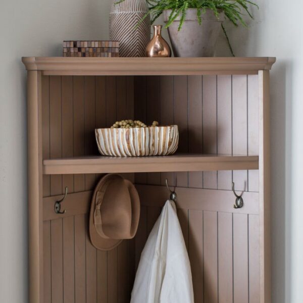 Driftwood Birch Corner Hall Tree Shoe Cubbie Hat Storage Rack - Image 3