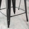 Set of 2 Bar Stools - Modern 30-inch Black Metal Barstools - Image 3