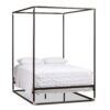 Queen size Industrial Style Black Metal Canopy Bed Frame - Image 2