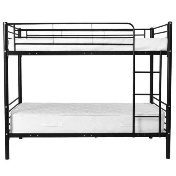 Twin over Twin Steel Bunk Bed Frame with Ladder in Black - Image 4