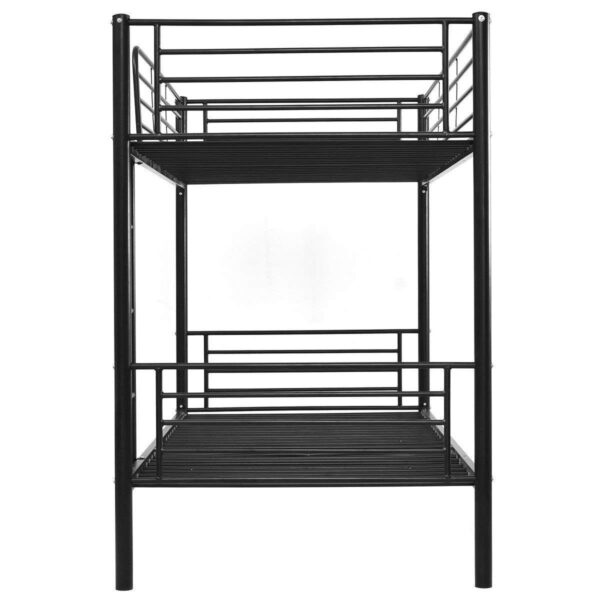 Twin over Twin Steel Bunk Bed Frame with Ladder in Black - Image 5