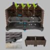Modern 2-Piece Indoor Outdoor Raised Garden Planter Box on Wheels in PP Rattan - Image 4