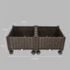 Modern 2-Piece Indoor Outdoor Raised Garden Planter Box on Wheels in PP Rattan - Image 5