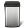 Black Top 13-Gallon Stainless Steel Kitchen Trash Can with Motion Sensor Lid - Image 2