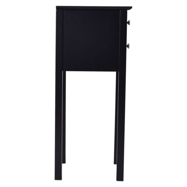 Elegant 2-Drawer End Table Nightstand Side Table in Black Wood Finish - Image 3