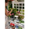 White Vinyl Outdoor Garden Classic Potting Bench with Shelves - Image 3