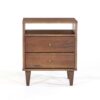 Farmhouse Rustic Walnut Mid Century 2 Drawer Nightstand - Image 2