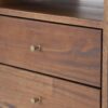 Farmhouse Rustic Walnut Mid Century 2 Drawer Nightstand - Image 3