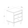 Farmhouse Rustic Walnut Mid Century 2 Drawer Nightstand - Image 4