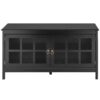 Black Wood TV Stand with Glass Panel Doors for up to 50-inch TV - Image 4