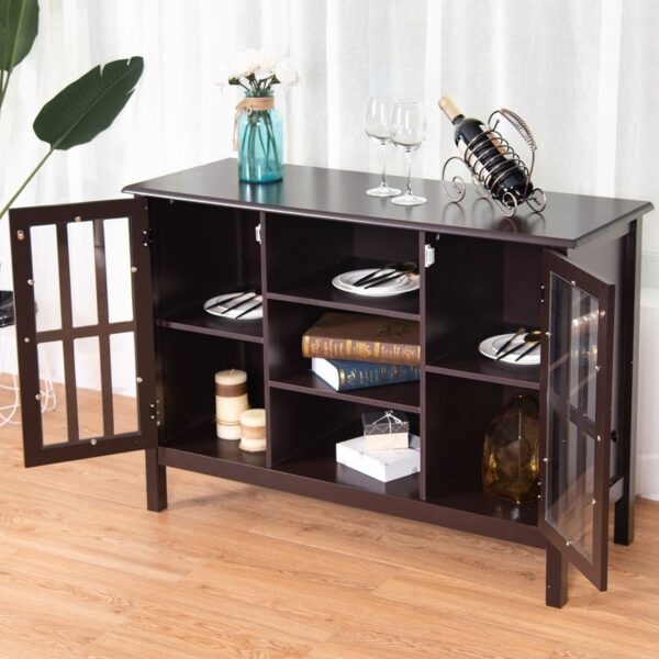 Brown Wood 43-inch TV Stand Storage Cabinet Console Table - Image 4