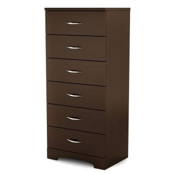 Contemporary Bedroom 6 Drawer Lingerie Chest in Chocolate - Image 2