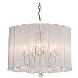 Chrome and Cream 6-light Crystal Chandelier - Image 2