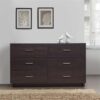 Modern 6 Drawer Double Dresser in Espresso - Image 2