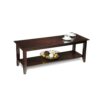 Espresso Wood Grain Coffee Table with Bottom Shelf - Image 2