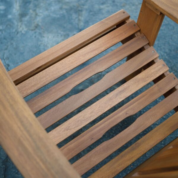 Outdoor Hardwood Square-Back Adirondack Chair with Oversized Contoured Seat - Image 3