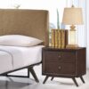 Mid-Century Modern Style End Table Nightstand in Cappuccino Wood Finish - Image 3