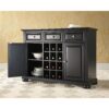 Black Dining Room Buffet Sideboard Cabinet with Wine Storage - Image 3