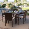 Dark Brown Weather Resistant Resin Wicker Dining Chair Armchair - Image 2